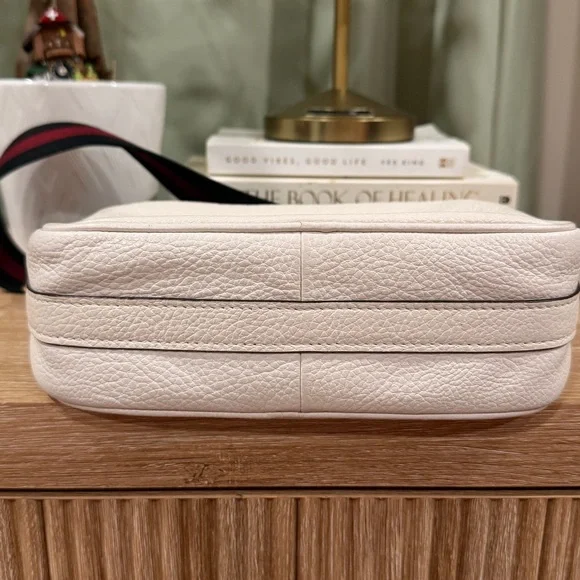 Coach Ivory Crossbody Bag with Black and Red Strap - Picture 2 of 3